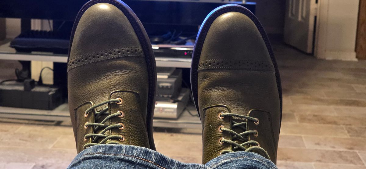 Photo by mknewman on October 21, 2025 of the Grant Stone Garrison Boot in Badalassi Carlo Oliva Minerva Box.