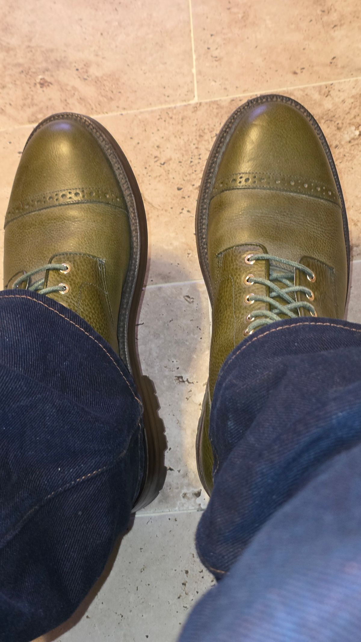 Photo by mknewman on February 28, 2026 of the Grant Stone Garrison Boot in Badalassi Carlo Oliva Minerva Box.