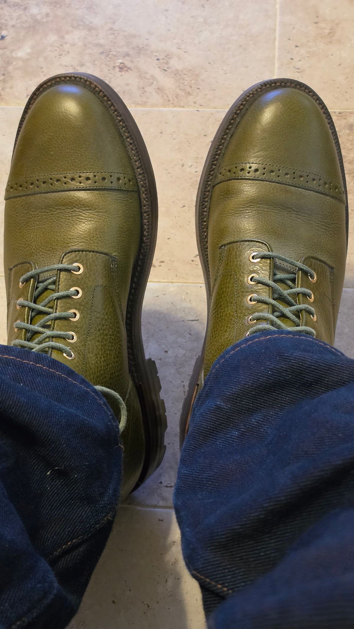 Photo by mknewman on March 17, 2026 of the Grant Stone Garrison Boot in Badalassi Carlo Oliva Minerva Box.