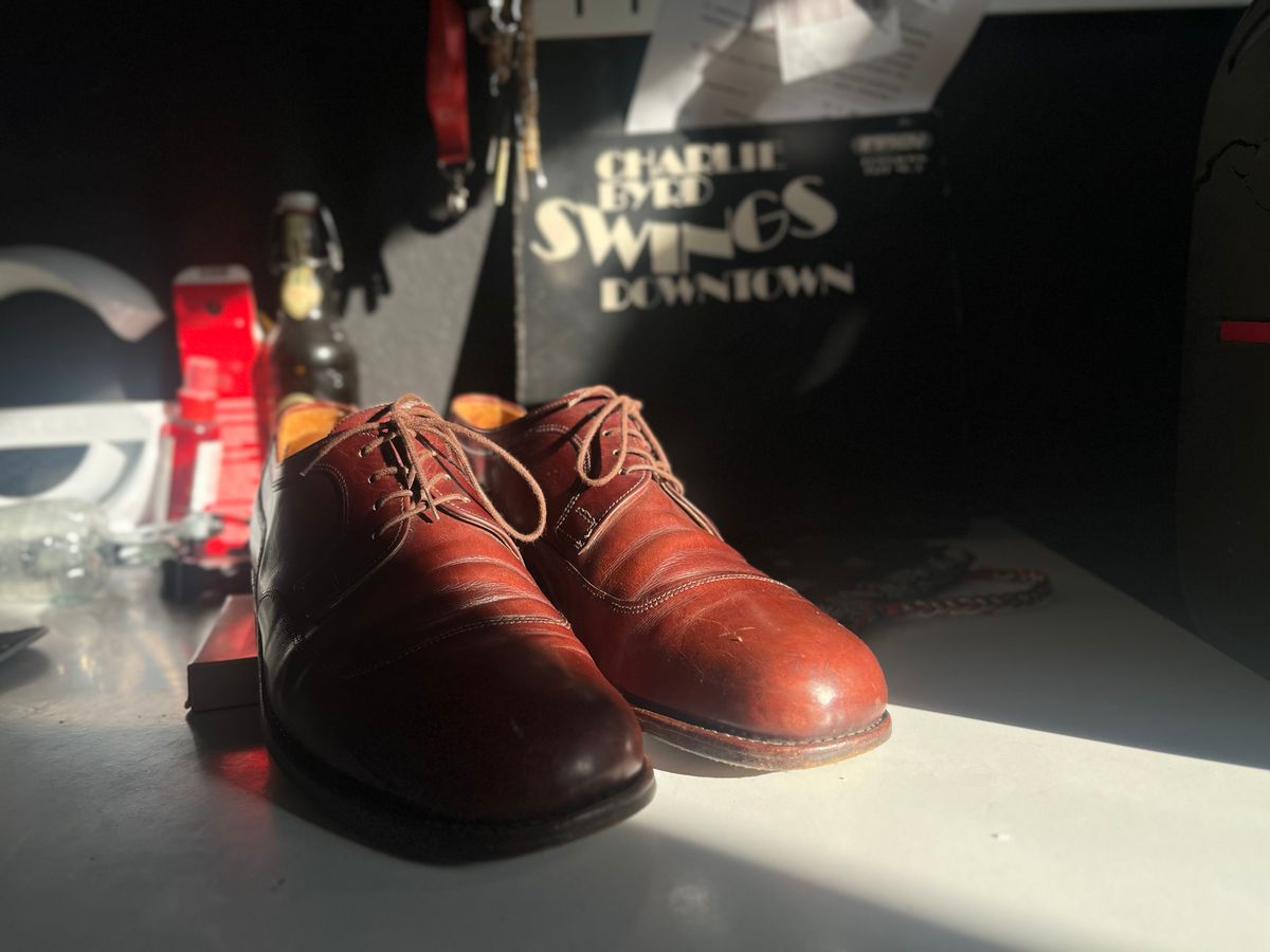 Photo by ambulambu on June 22, 2026 of the Ludwig Reiter Square Toe Derby in Unknown Natural Veg Tan.