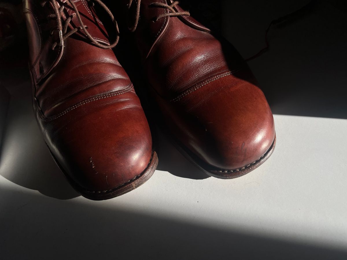 Photo by ambulambu on June 22, 2026 of the Ludwig Reiter Square Toe Derby in Unknown Natural Veg Tan.