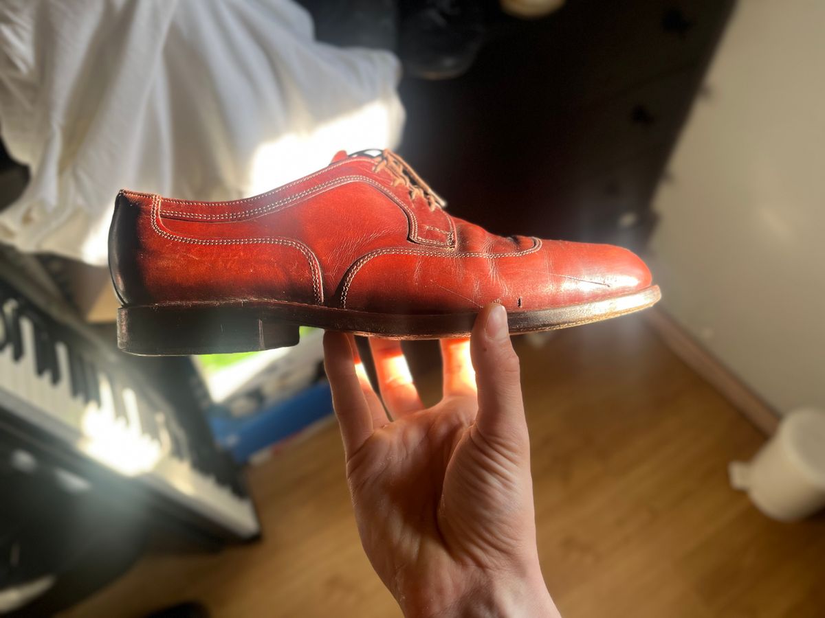 Photo by ambulambu on June 22, 2026 of the Ludwig Reiter Square Toe Derby in Unknown Natural Veg Tan.