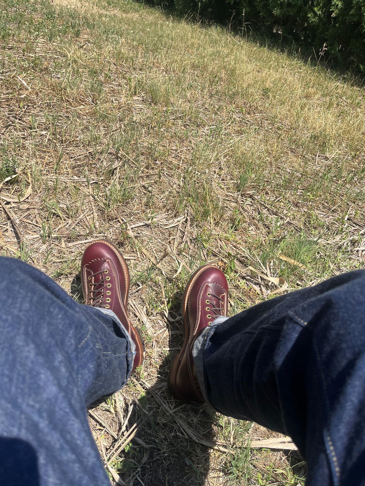 Photo by ambulambu on June 19, 2026 of the John Lofgren Donkey Puncher Boots in Horween Burgundy Chromexcel.