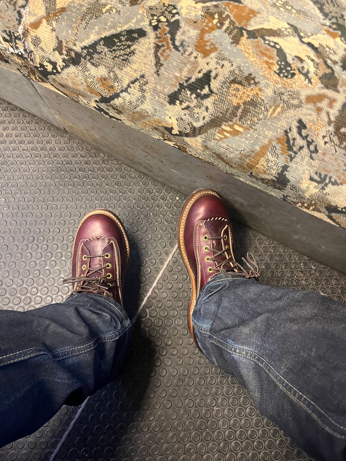 Photo by ambulambu on June 29, 2026 of the John Lofgren Donkey Puncher Boots in Horween Burgundy Chromexcel.
