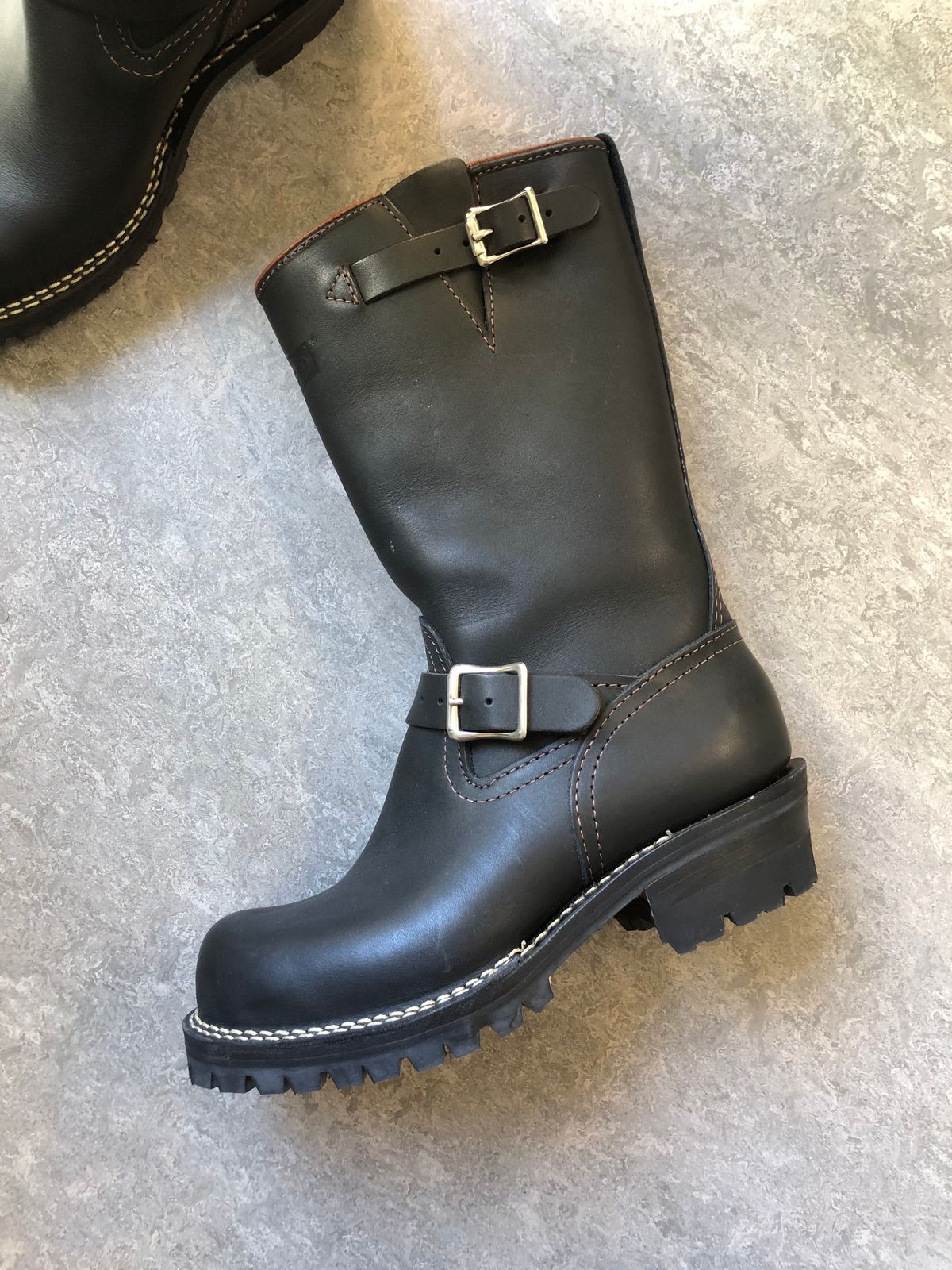 Photo by Sebekhetep on June 13, 2023 of the Wesco Boss Engineer Boot in Seidel Black Tie Domain.