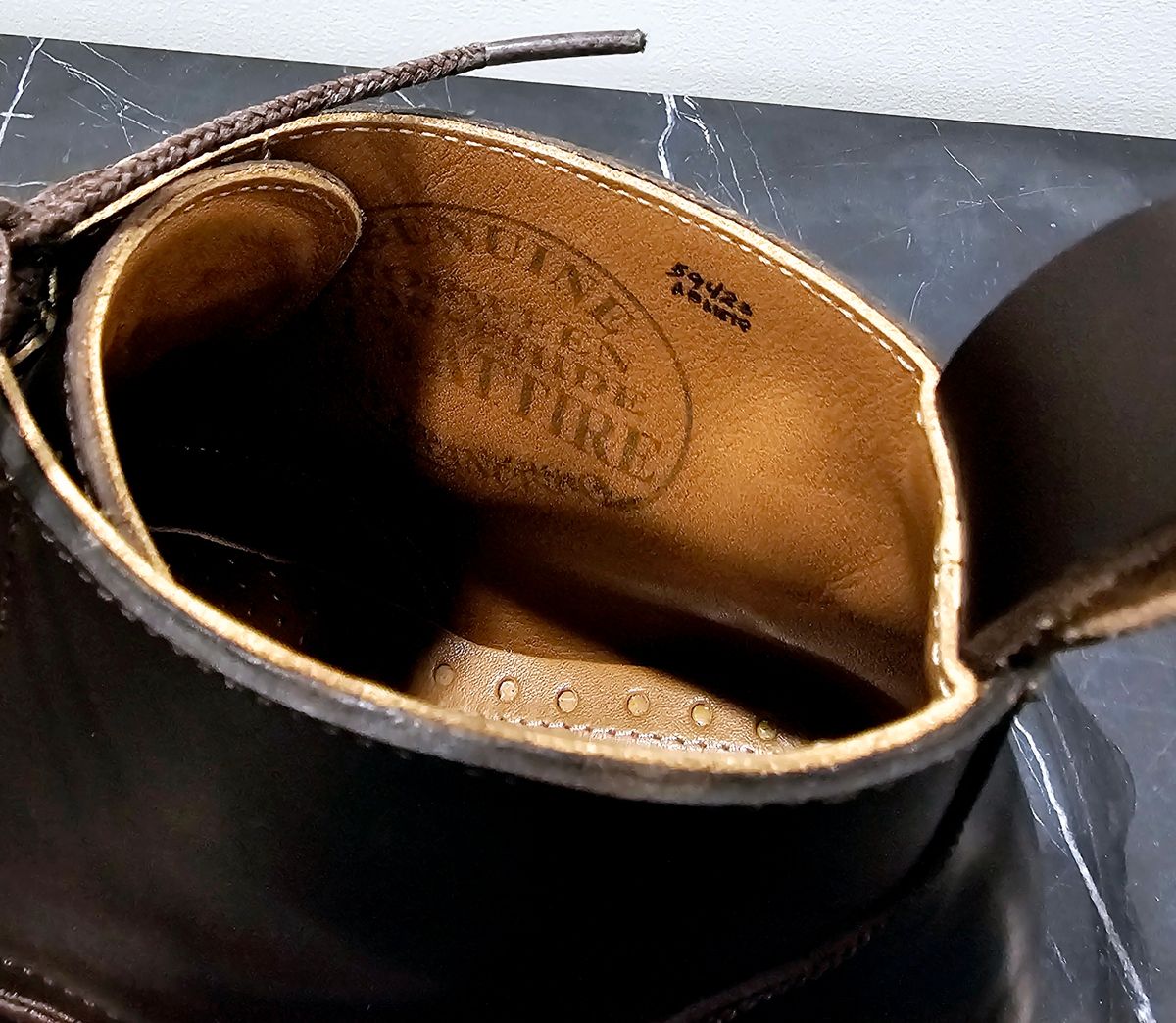 Photo by LeeRoss on October 30, 2024 of the Al's Attire Hand Made Type 1 Service Boot in Horween Brown Chromexcel Horsehide.