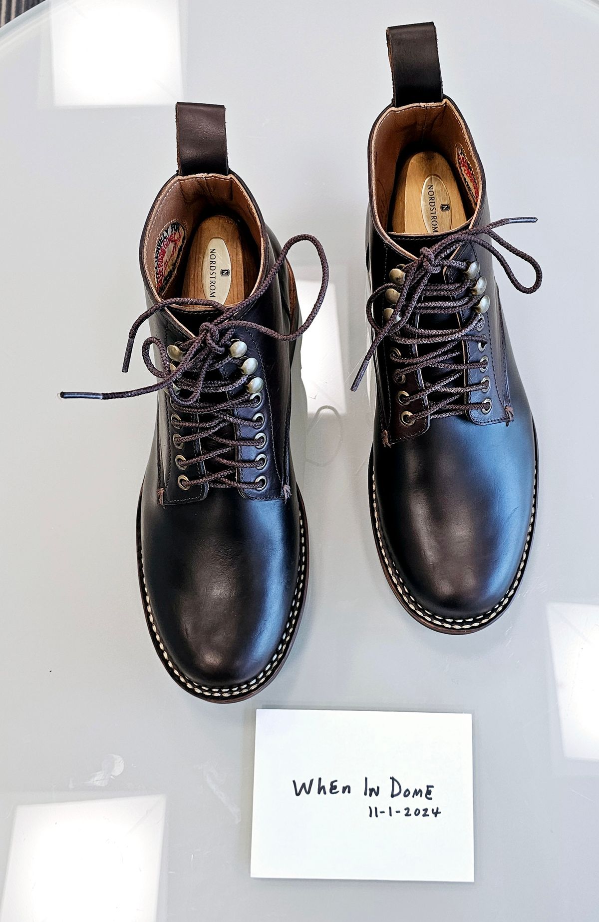 Photo by LeeRoss on November 1, 2024 of the Al's Attire Hand Made Type 1 Service Boot in Horween Brown Chromexcel Horsehide.