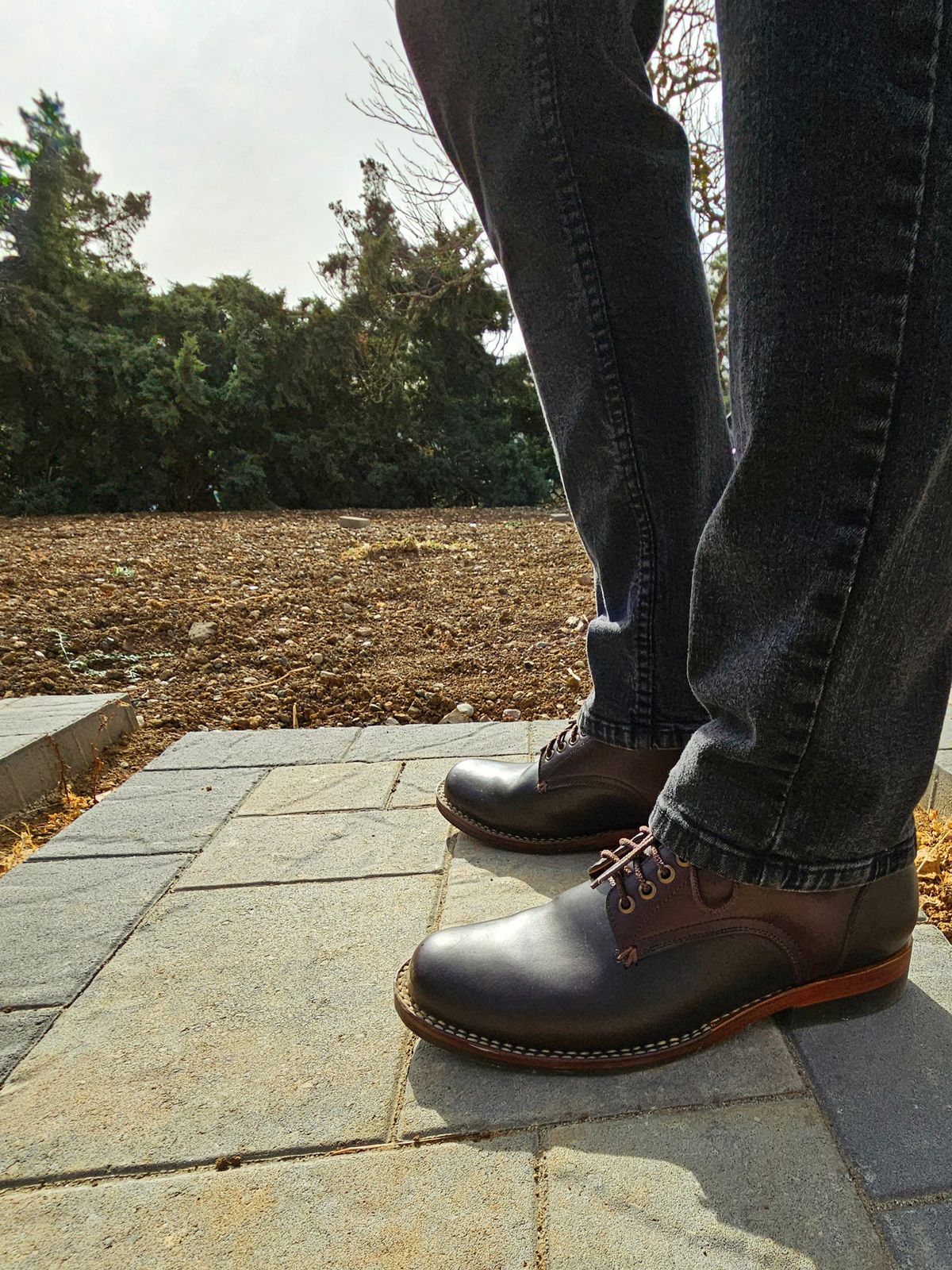 Photo by LeeRoss on November 1, 2024 of the Al's Attire Hand Made Type 1 Service Boot in Horween Brown Chromexcel Horsehide.