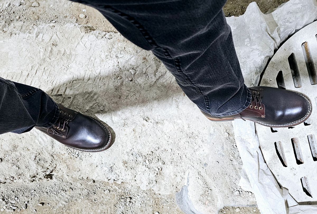 Photo by LeeRoss on November 4, 2024 of the Al's Attire Hand Made Type 1 Service Boot in Horween Brown Chromexcel Horsehide.