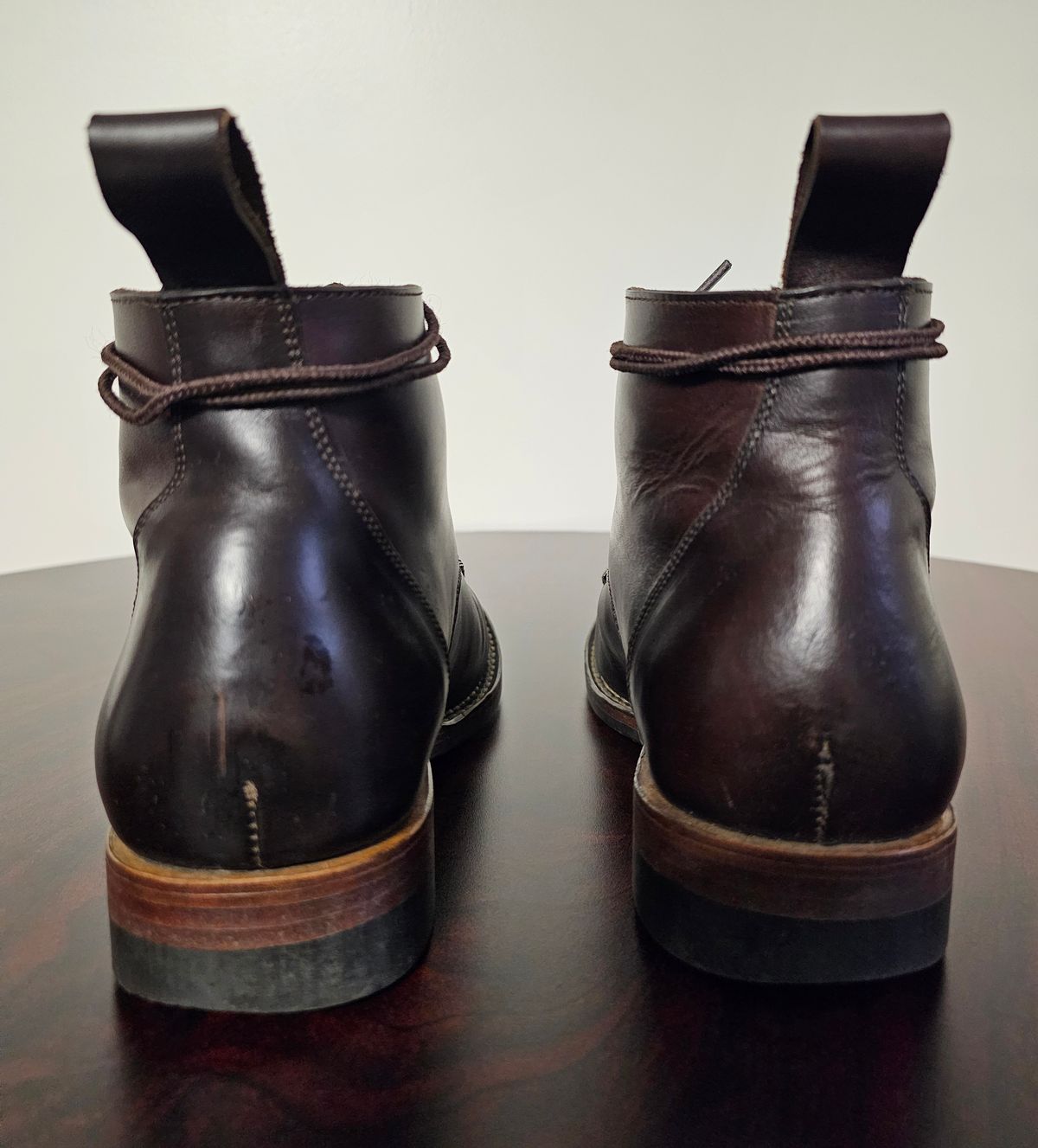 Photo by LeeRoss on December 5, 2024 of the Al's Attire Hand Made Type 1 Service Boot in Horween Brown Chromexcel Horsehide.