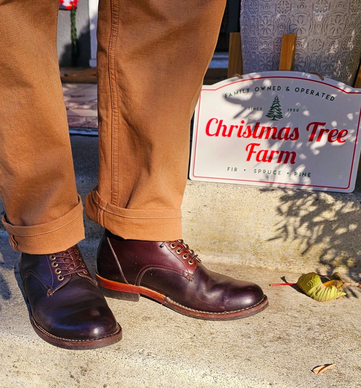 Photo by LeeRoss on December 19, 2024 of the Al's Attire Hand Made Type 1 Service Boot in Horween Brown Chromexcel Horsehide.