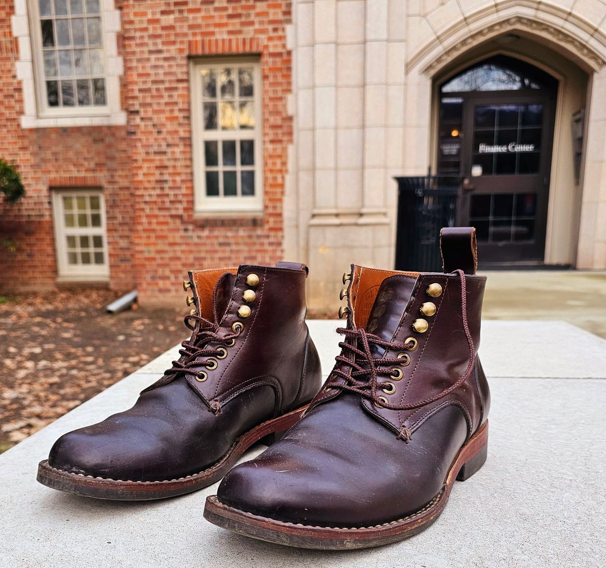 Photo by LeeRoss on January 2, 2025 of the Al's Attire Hand Made Type 1 Service Boot in Horween Brown Chromexcel Horsehide.