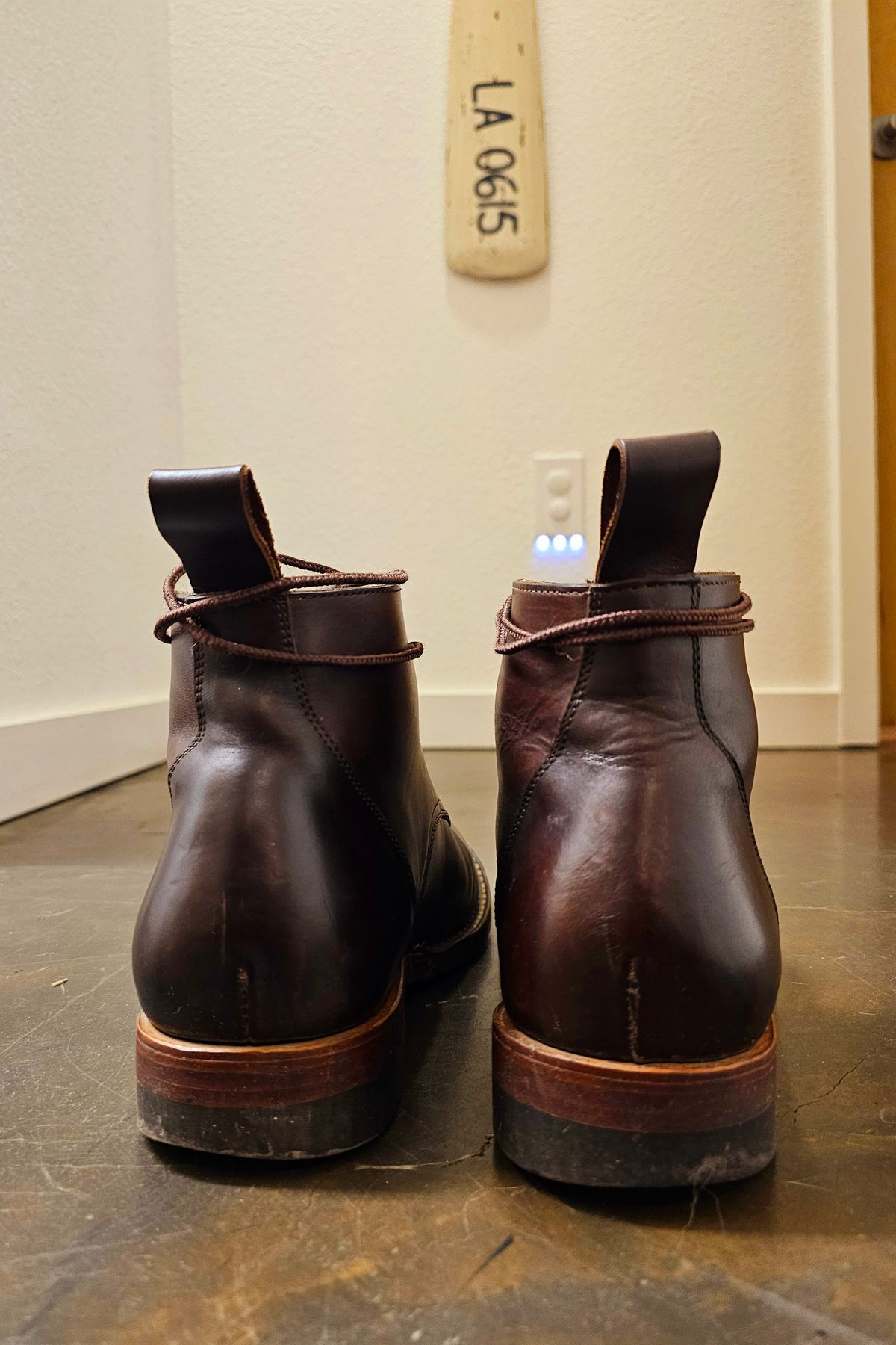 Photo by LeeRoss on January 5, 2025 of the Al's Attire Hand Made Type 1 Service Boot in Horween Brown Chromexcel Horsehide.