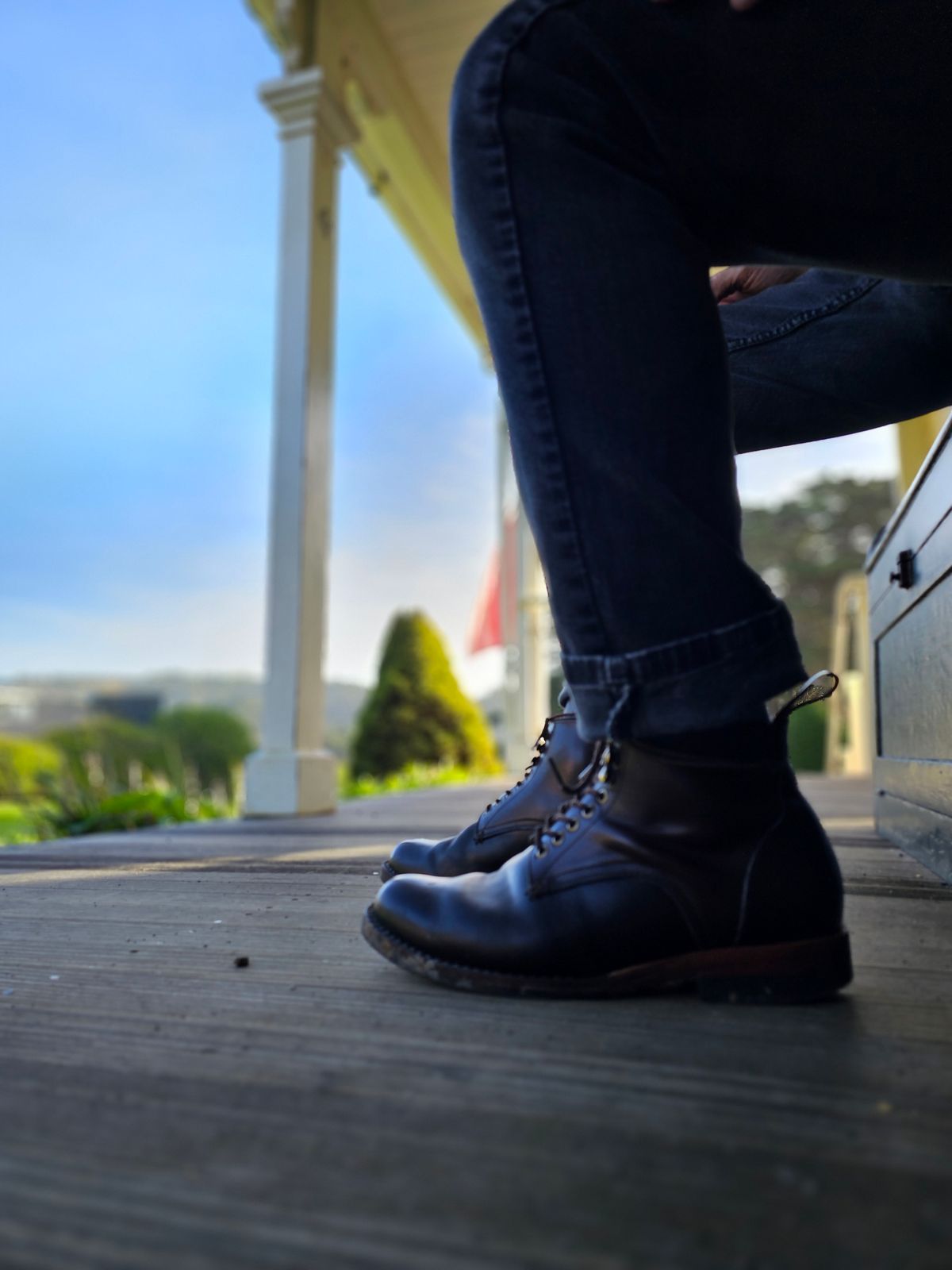 Photo by LeeRoss on January 4, 2025 of the Al's Attire Hand Made Type 1 Service Boot in Horween Brown Chromexcel Horsehide.