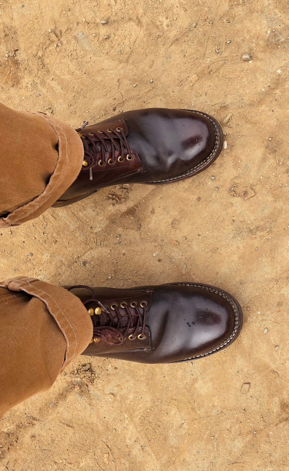 Photo by LeeRoss on March 4, 2025 of the Al's Attire Hand Made Type 1 Service Boot in Horween Brown Chromexcel Horsehide.