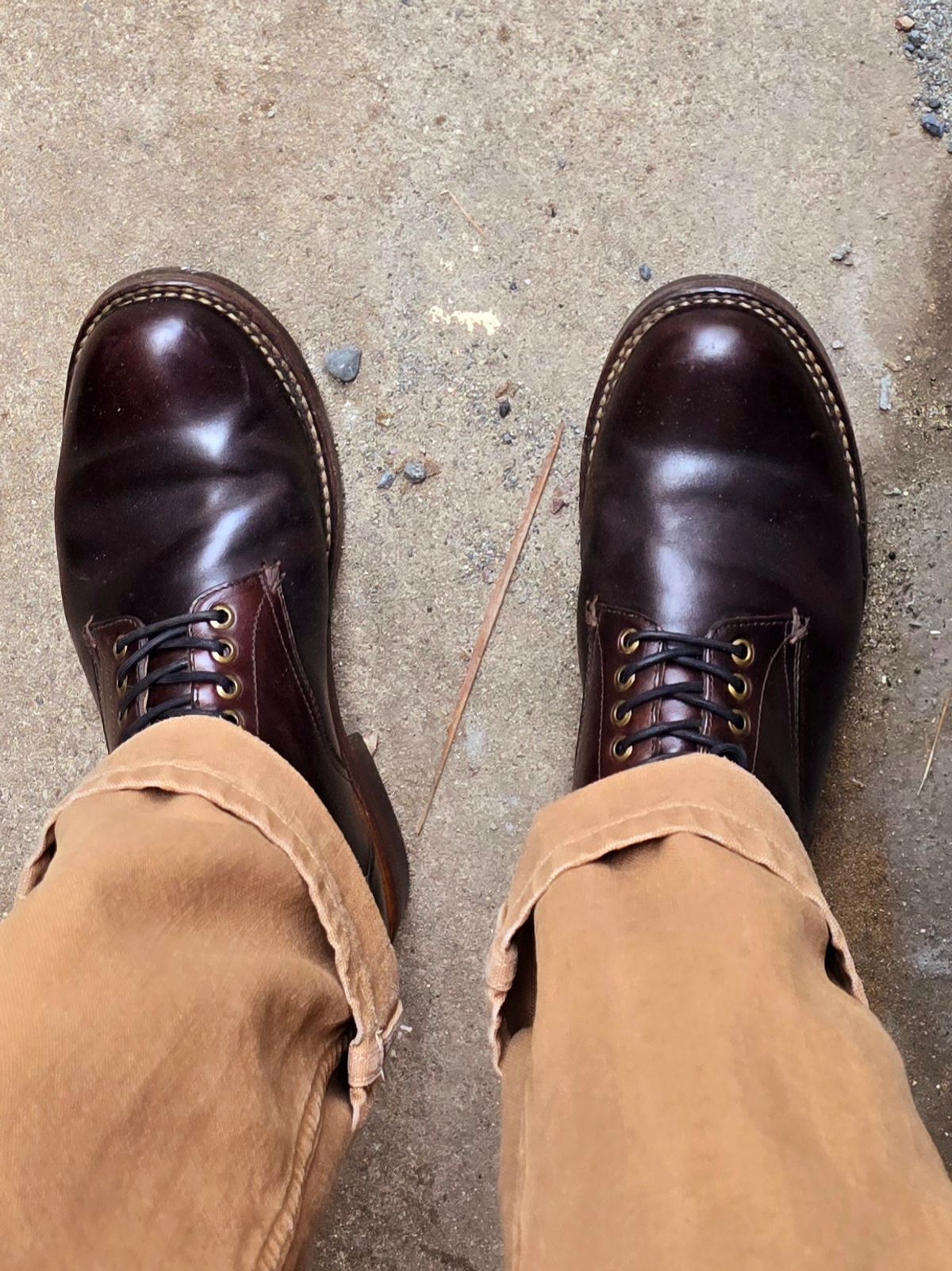 Photo by LeeRoss on March 19, 2025 of the Al's Attire Hand Made Type 1 Service Boot in Horween Brown Chromexcel Horsehide.
