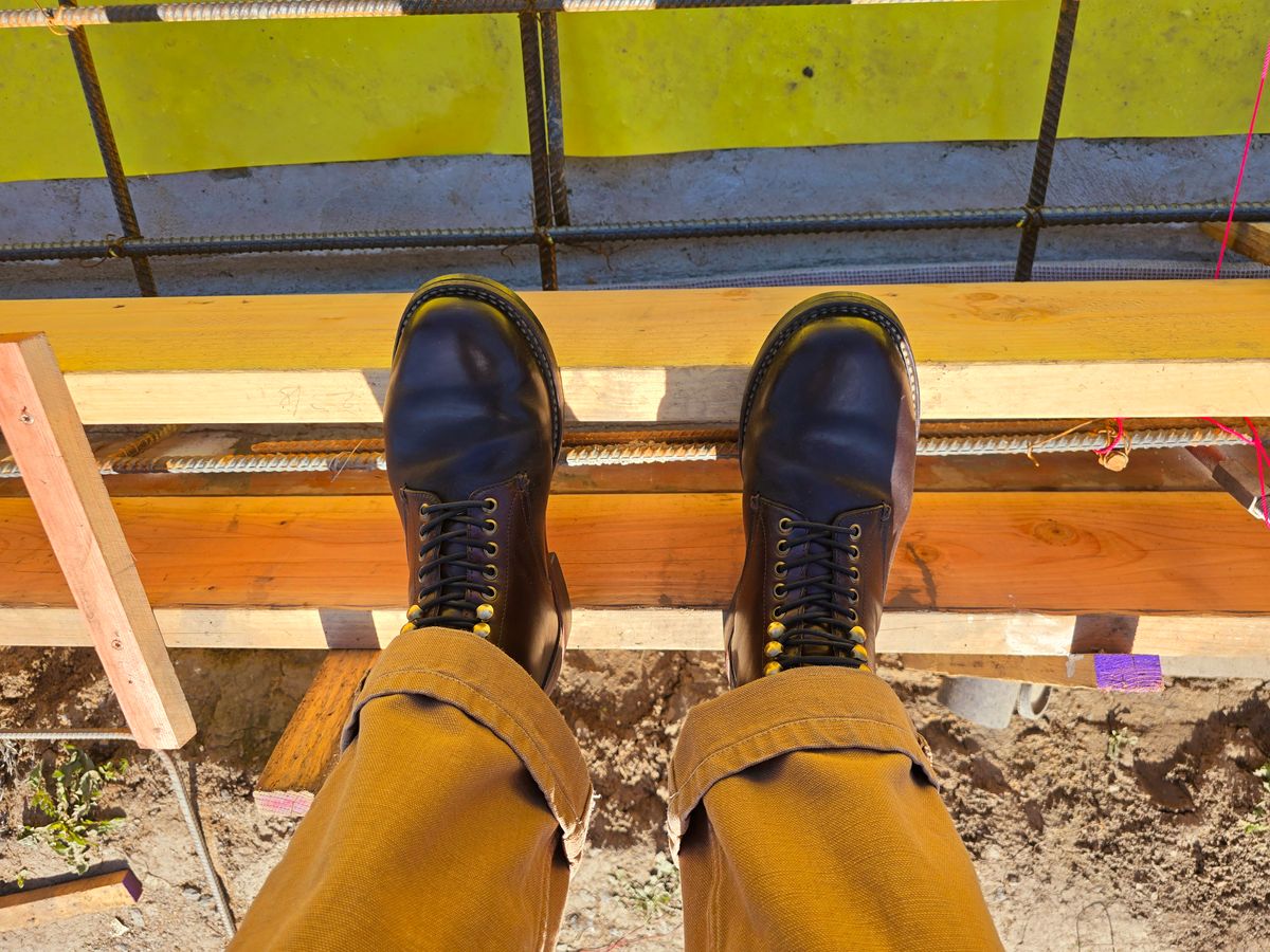 Photo by LeeRoss on March 20, 2025 of the Al's Attire Hand Made Type 1 Service Boot in Horween Brown Chromexcel Horsehide.