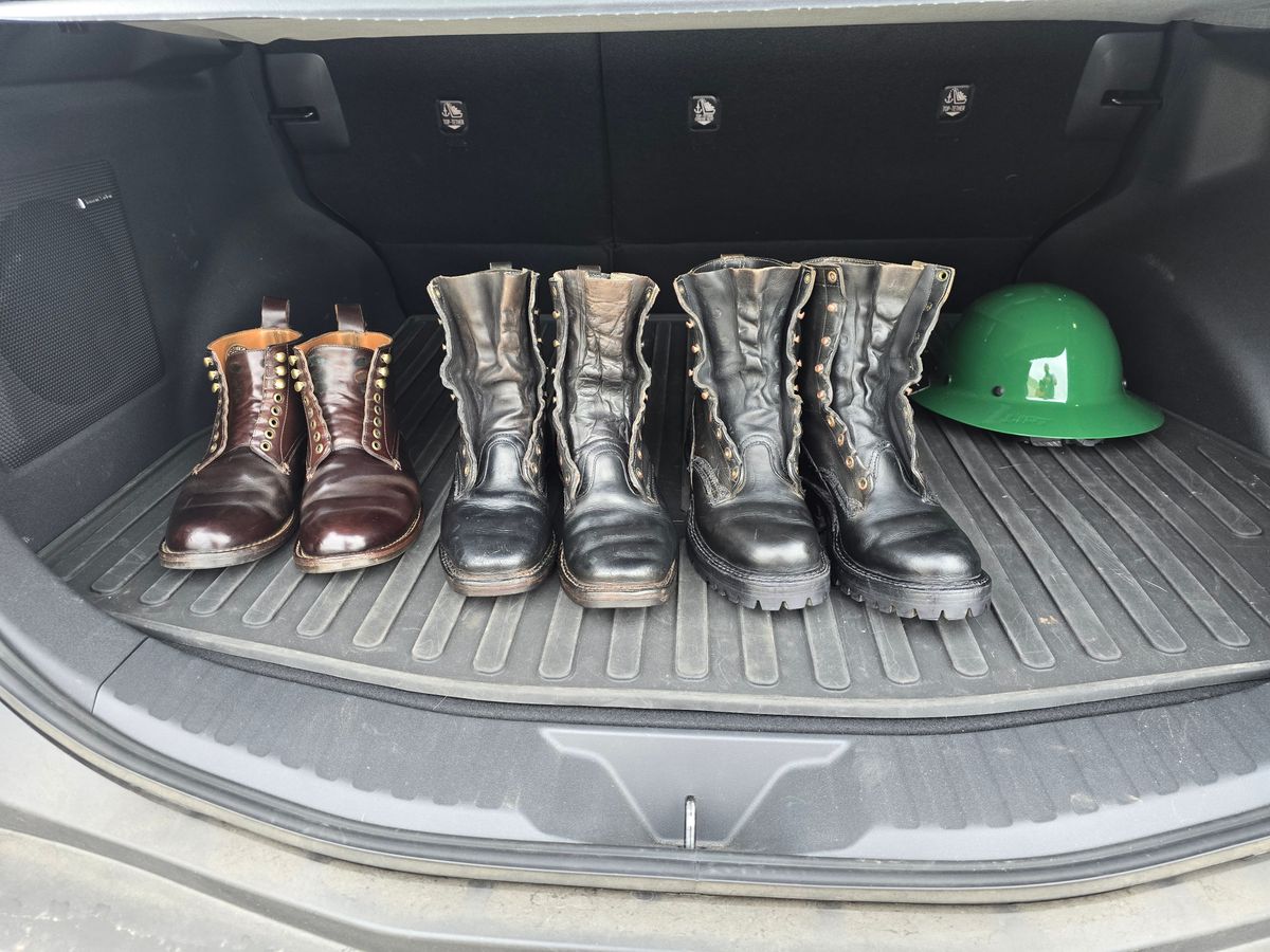 Photo by LeeRoss on September 3, 2025 of the Al's Attire Hand Made Type 1 Service Boot in Horween Brown Chromexcel Horsehide.