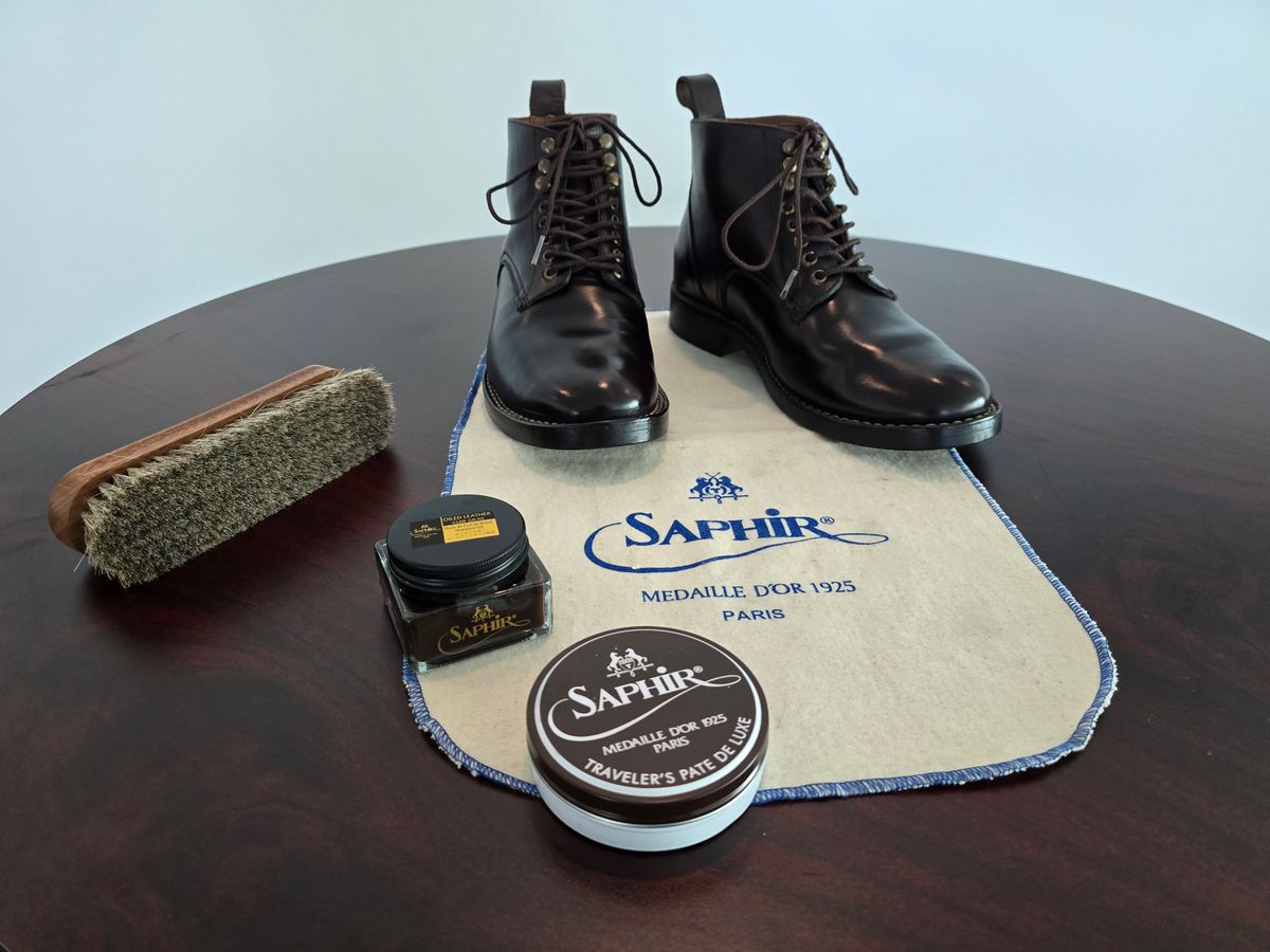 Photo by LeeRoss on November 18, 2025 of the Al's Attire Hand Made Type 1 Service Boot in Horween Brown Chromexcel Horsehide.