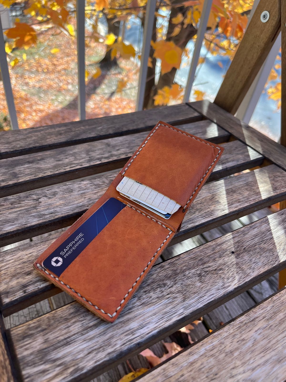 Photo by nitrocelluloseballoon on November 3, 2025 of the Self-Made Bifold Wallet in English Bridle Tan.