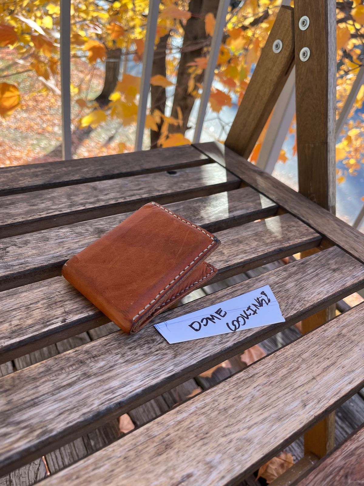 Photo by nitrocelluloseballoon on November 3, 2025 of the Self-Made Bifold Wallet in English Bridle Tan.