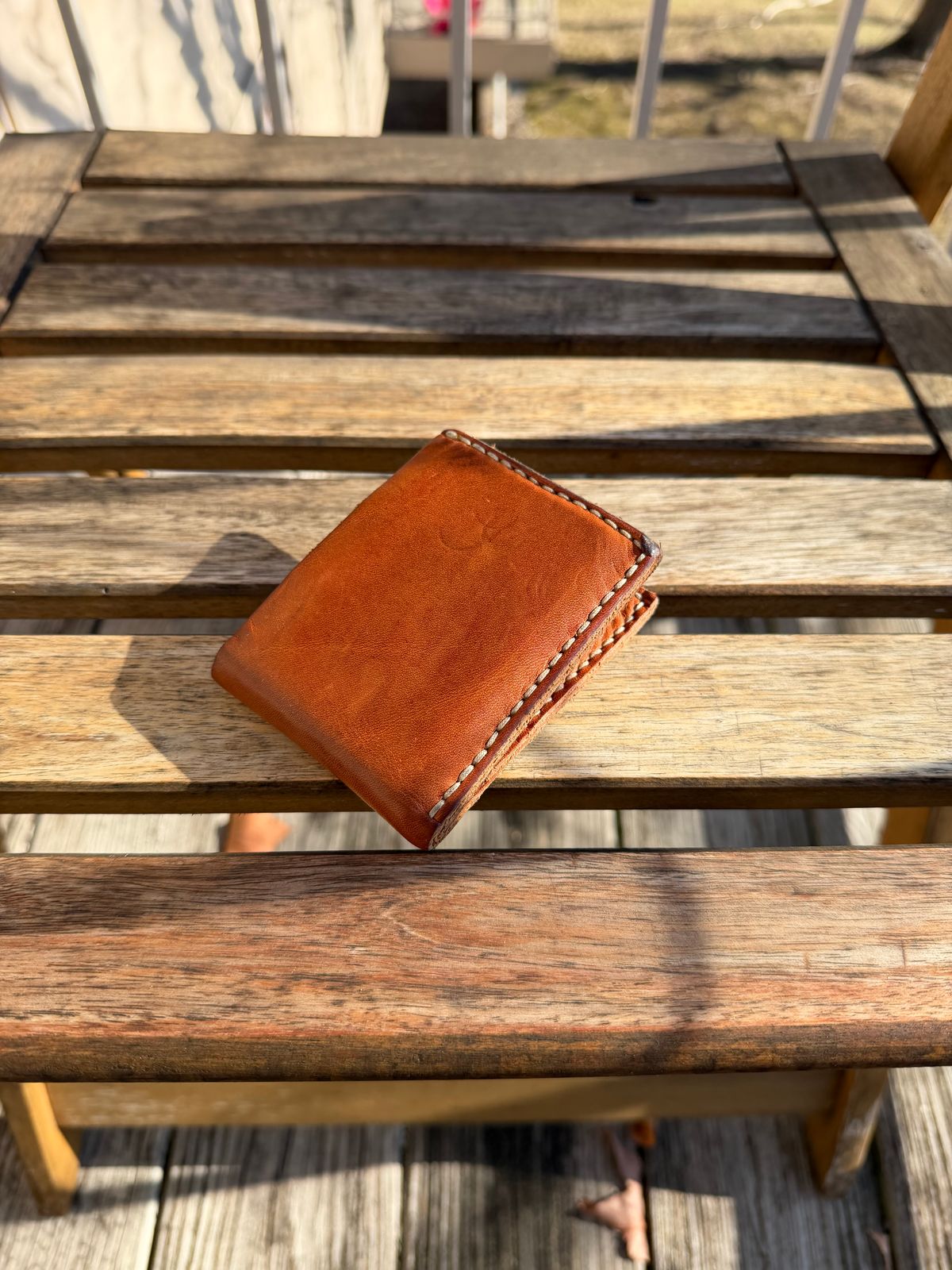 Photo by nitrocelluloseballoon on January 5, 2026 of the Self-Made Bifold Wallet in English Bridle Tan.