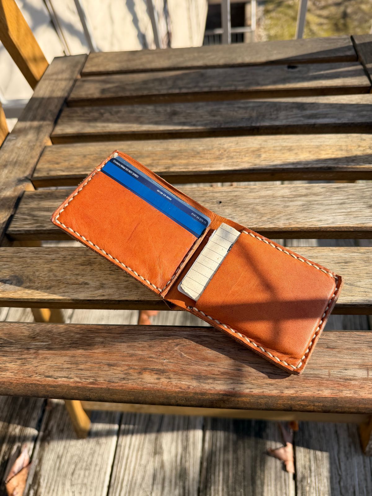 Photo by nitrocelluloseballoon on January 5, 2026 of the Self-Made Bifold Wallet in English Bridle Tan.