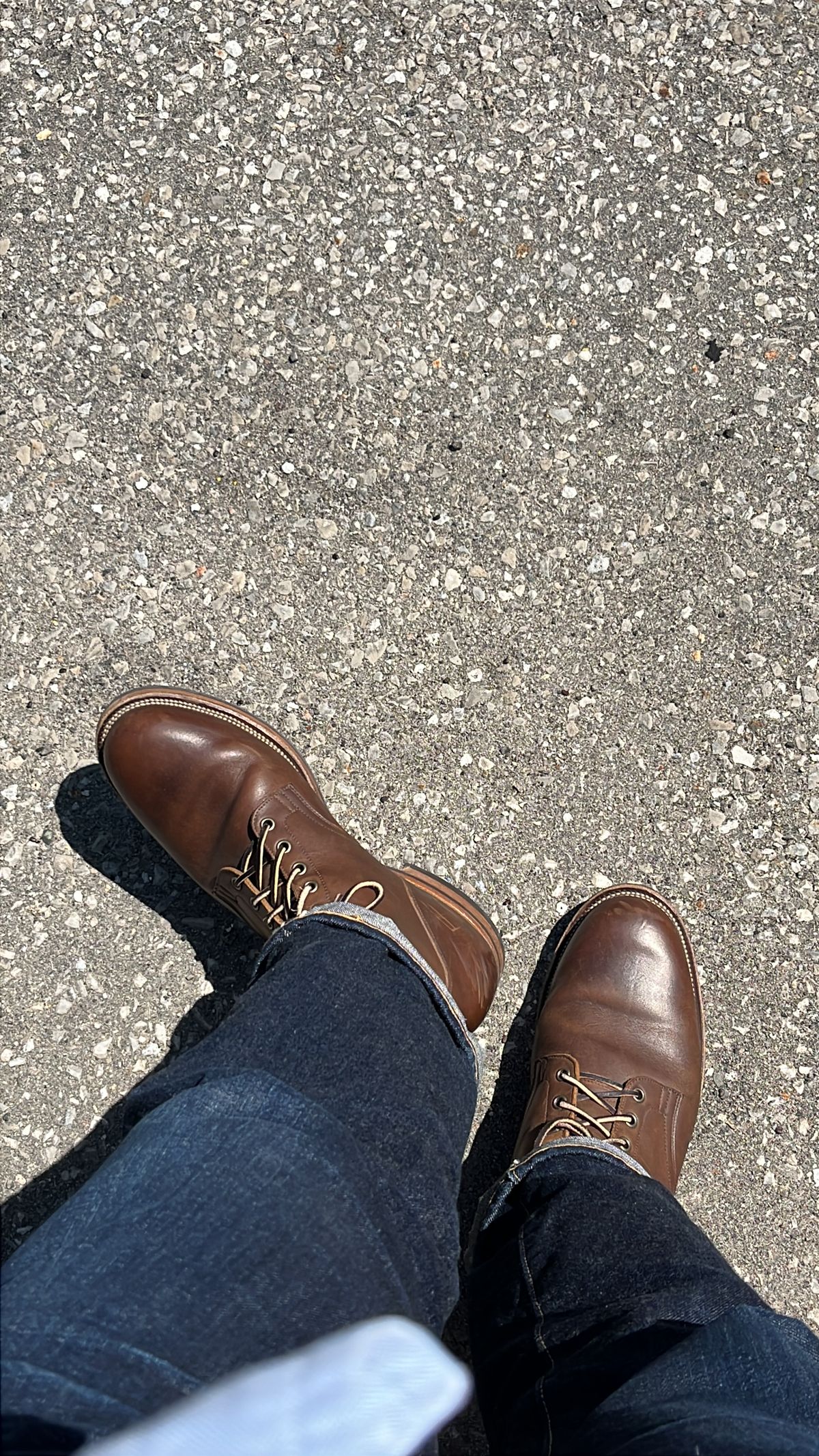 Photo by MukMukSifu on July 23, 2025 of the Viberg Service Boot in Horween Wheat Predator.