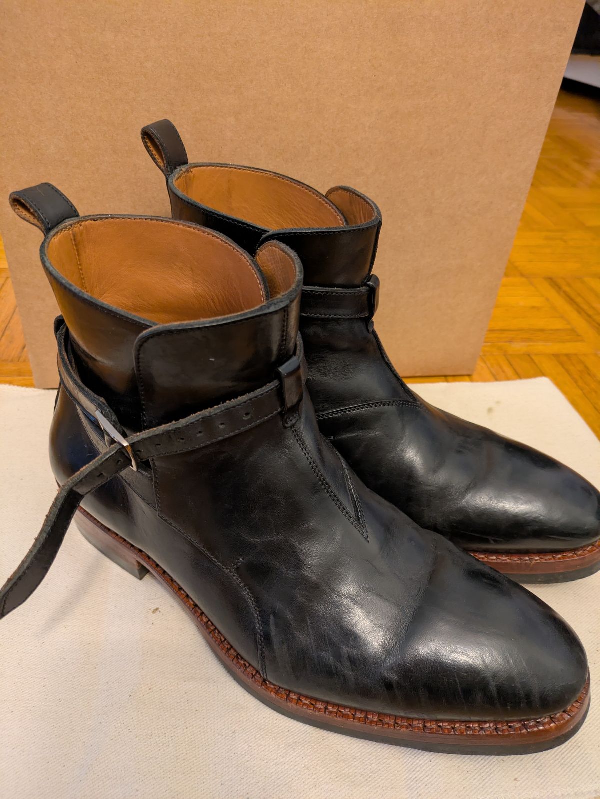 Photo by LaserKiwi on May 16, 2026 of the Blkbrd Shoemaker Umaid Jodhpur Boot in Maryam Black TPR Horsebutt.
