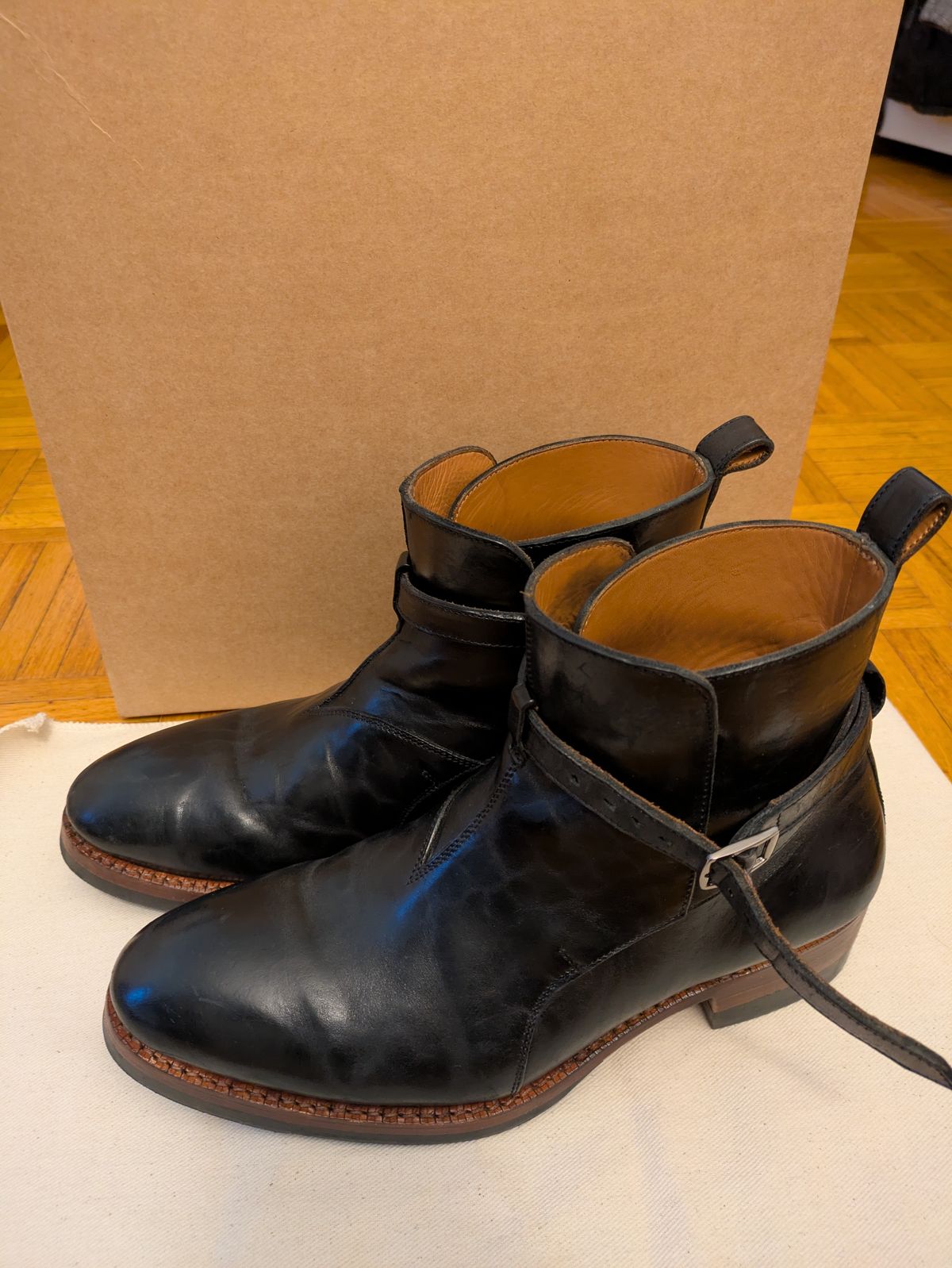 Photo by LaserKiwi on May 16, 2026 of the Blkbrd Shoemaker Umaid Jodhpur Boot in Maryam Black TPR Horsebutt.