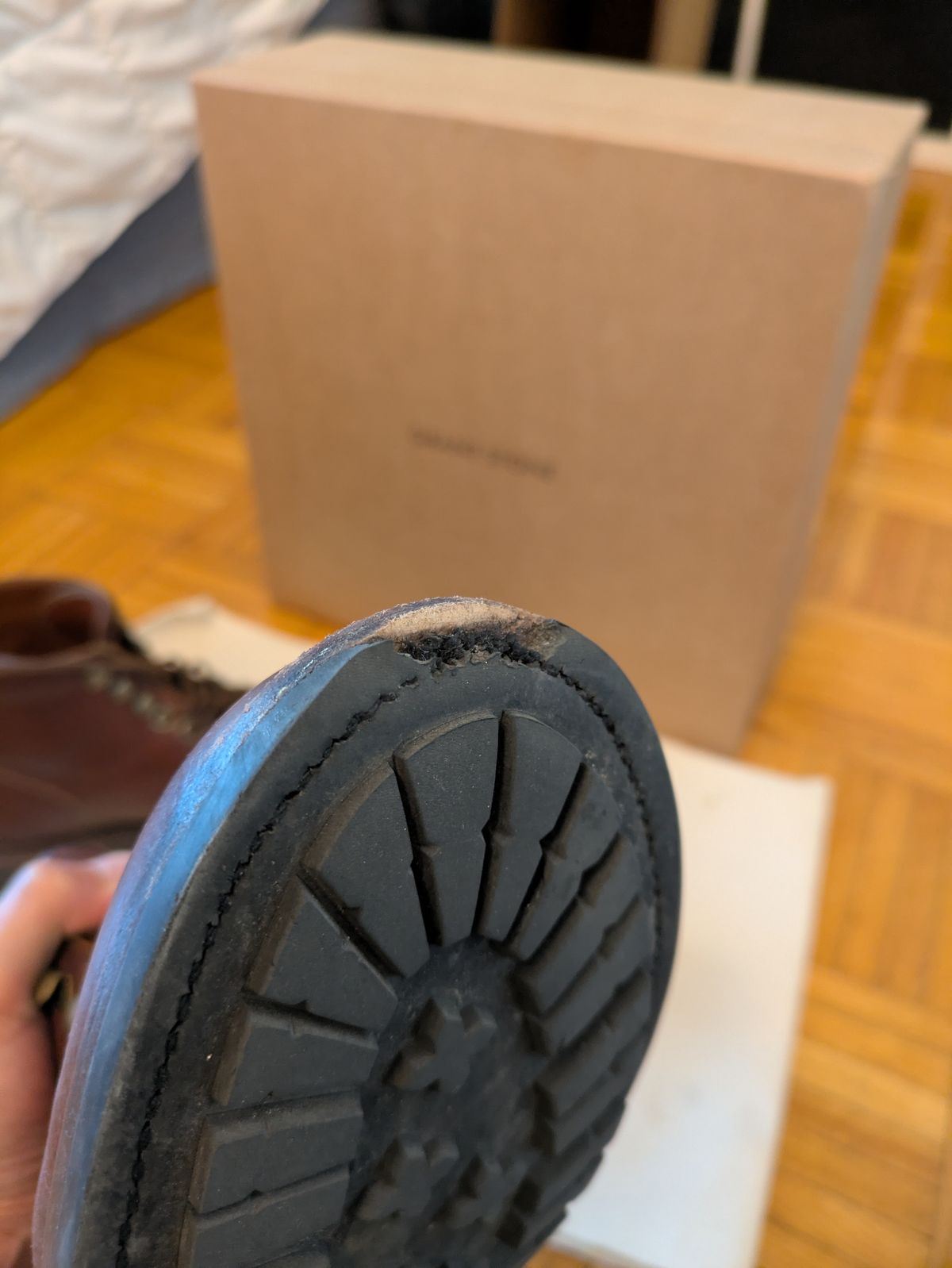 Photo by LaserKiwi on May 15, 2026 of the Grant Stone Diesel Boot in Seidel Walnut Bison.
