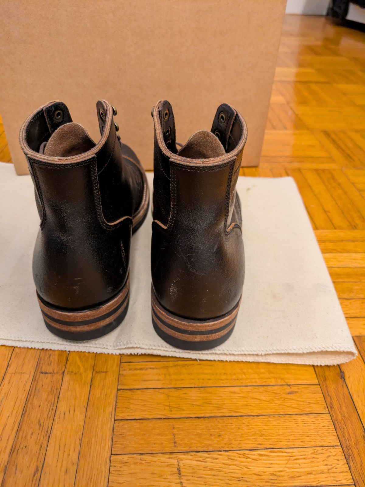 Photo by LaserKiwi on May 16, 2026 of the Luosjiet CapToe Service Boot in PrimeAsia Black Waxed Flesh.