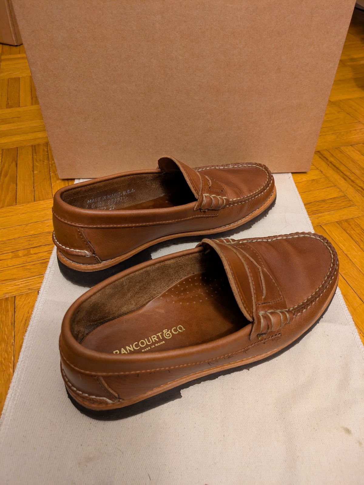 Photo by LaserKiwi on May 18, 2026 of the Rancourt & Co. Beefroll Penny Loafers LH in Horween Natural Chromexcel.