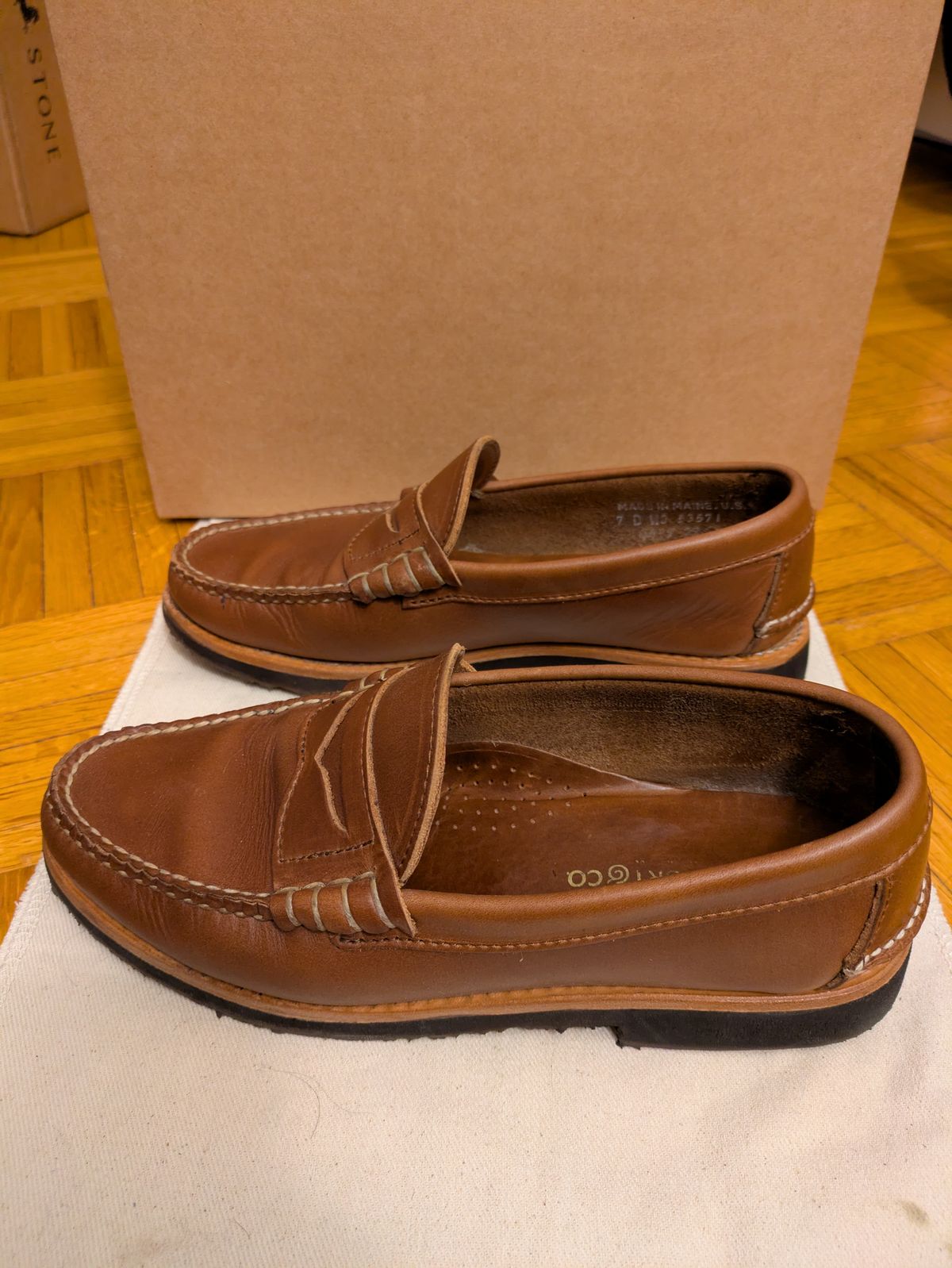 Photo by LaserKiwi on May 18, 2026 of the Rancourt & Co. Beefroll Penny Loafers LH in Horween Natural Chromexcel.