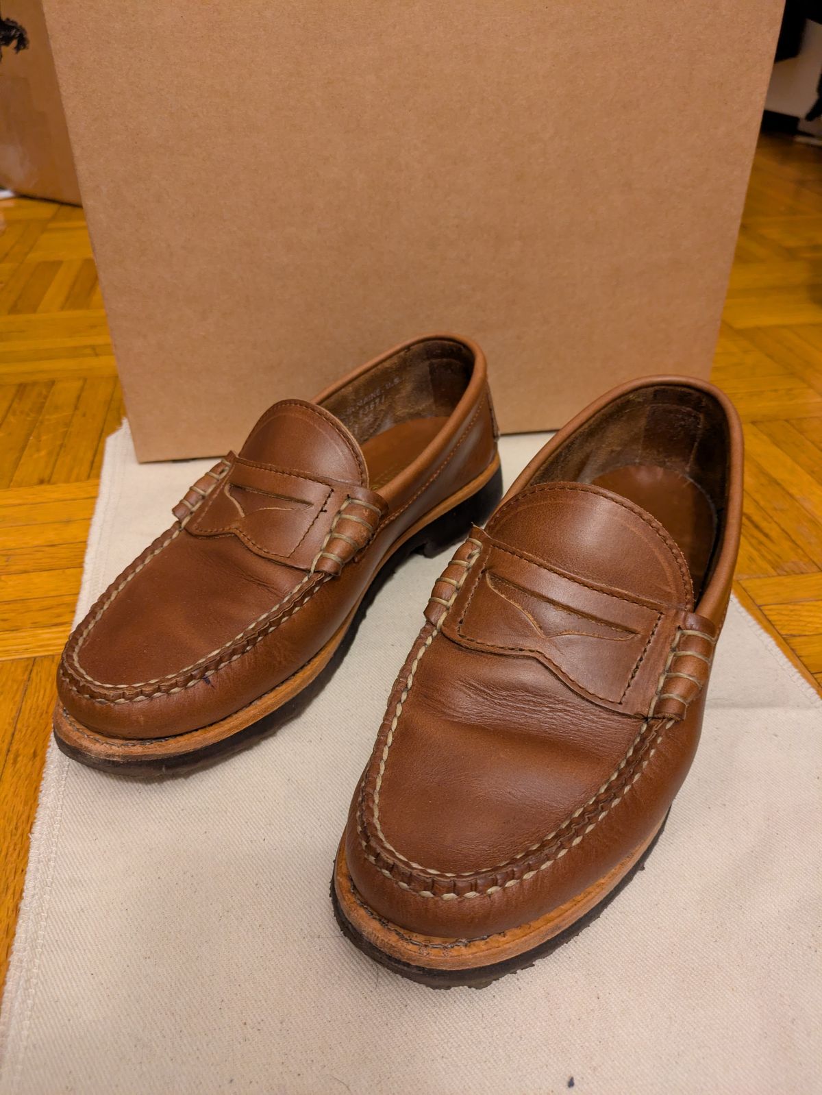 Photo by LaserKiwi on May 18, 2026 of the Rancourt & Co. Beefroll Penny Loafers LH in Horween Natural Chromexcel.