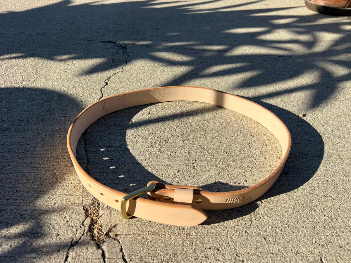 Photo by jessejames_c on October 1, 2025 of the Nicks Heavy Duty Work Belt in Wickett & Craig Natural Veg Tan.
