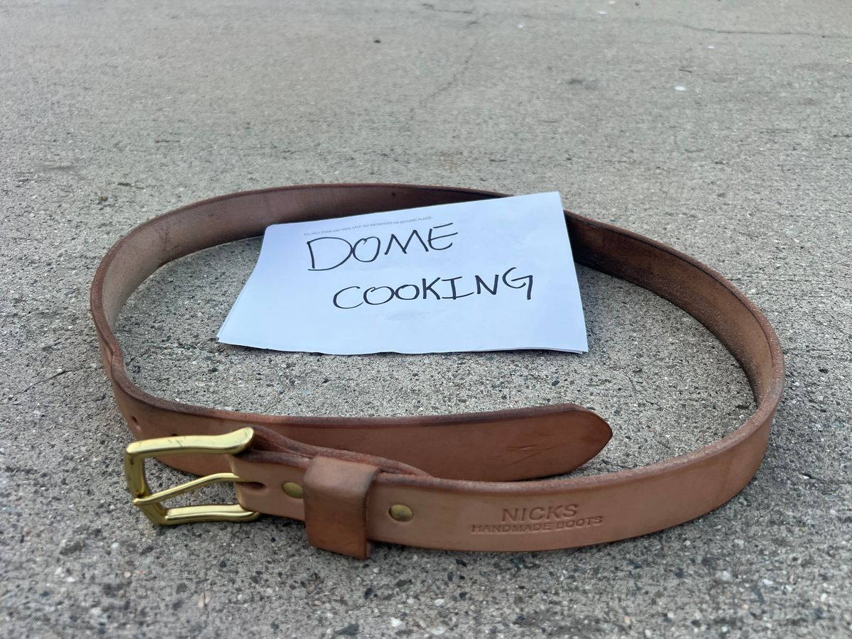 Photo by jessejames_c on November 4, 2025 of the Nicks Heavy Duty Work Belt in Wickett & Craig Natural Veg Tan.