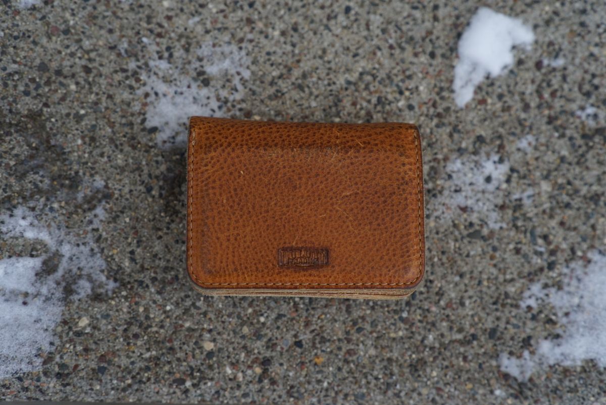 Photo by alleycat on December 1, 2025 of the Duluth Trading Company Accordion Wallet in Full-Grain Cowhide.