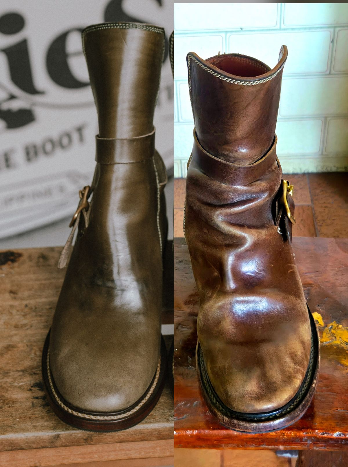Photo by Jicojoson on April 5, 2026 of the Willie's Handmade Boots Jhodpur in Maryam Olive Horsebutt.