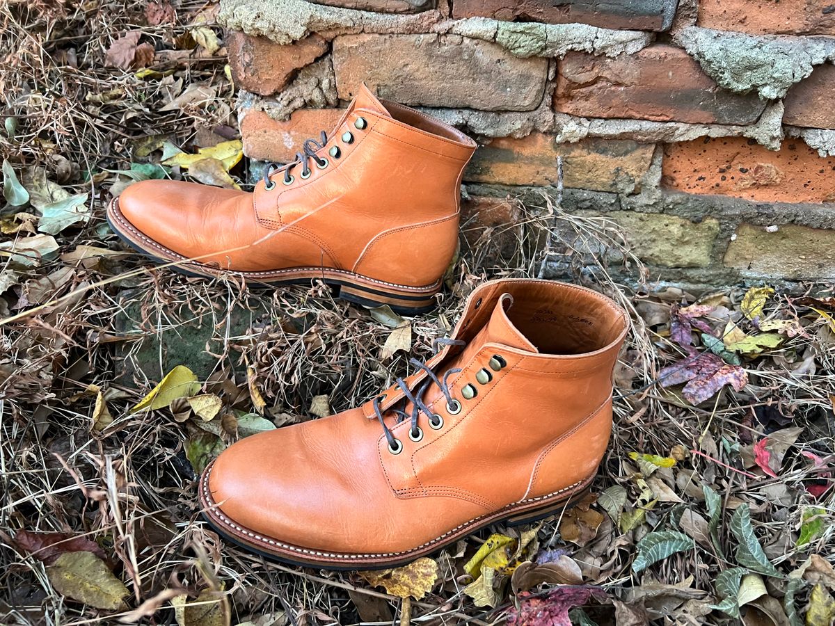 Photo by ChristianD on November 5, 2025 of the Grant Stone Diesel Boot in Horween Tan Essex.