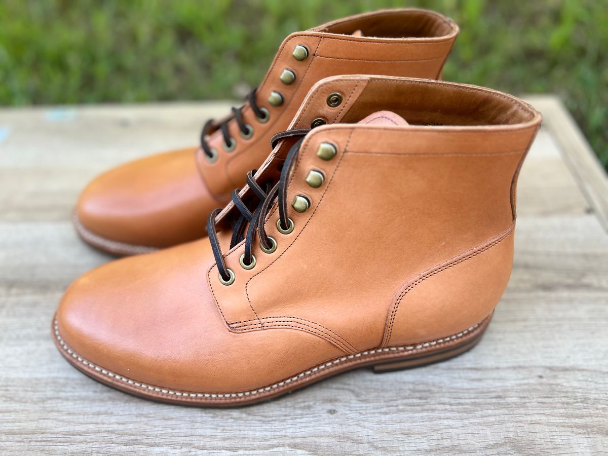 Photo by ChristianD on October 2, 2025 of the Grant Stone Diesel Boot in Horween Tan Essex.