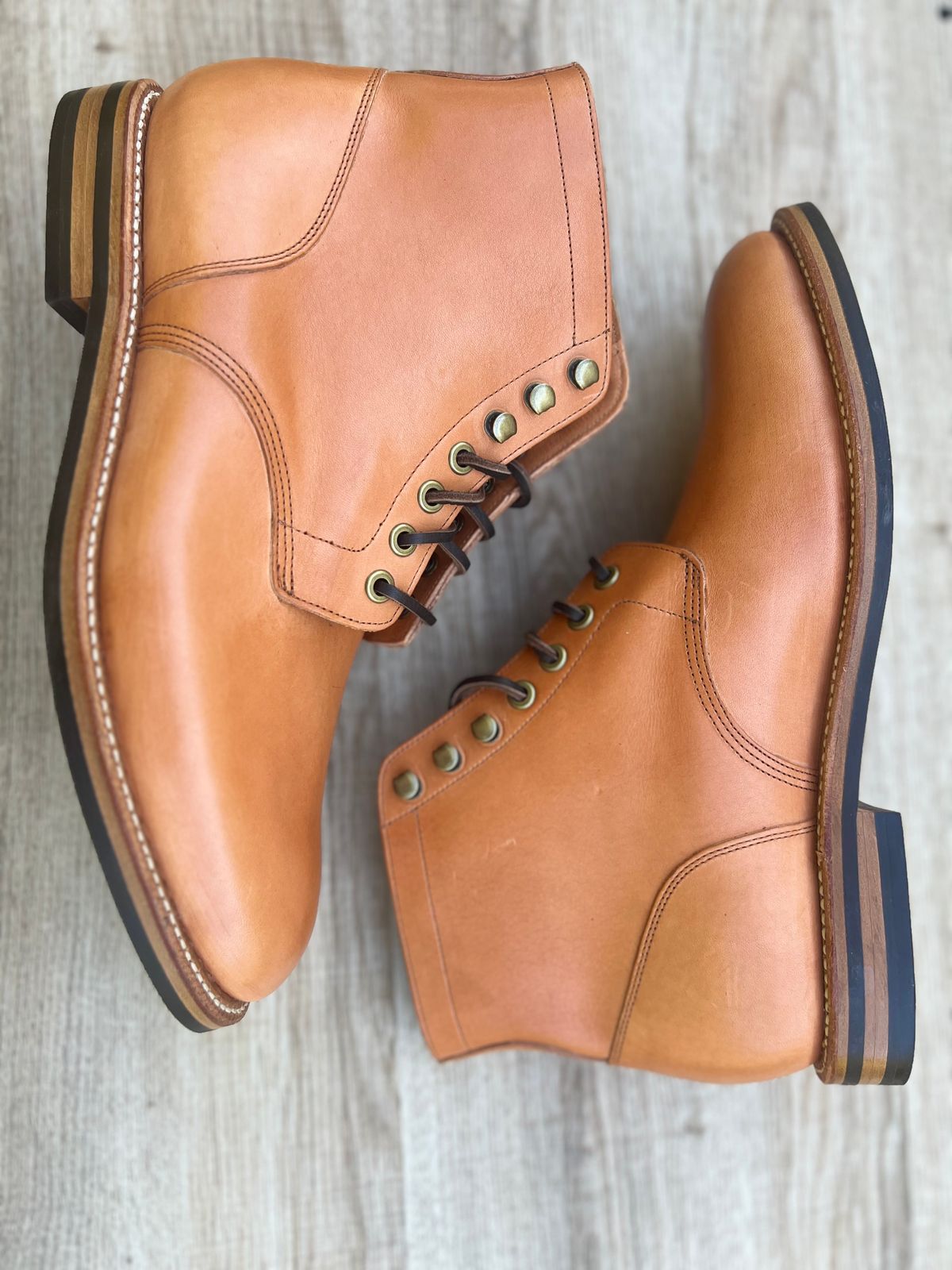 Photo by ChristianD on October 2, 2025 of the Grant Stone Diesel Boot in Horween Tan Essex.