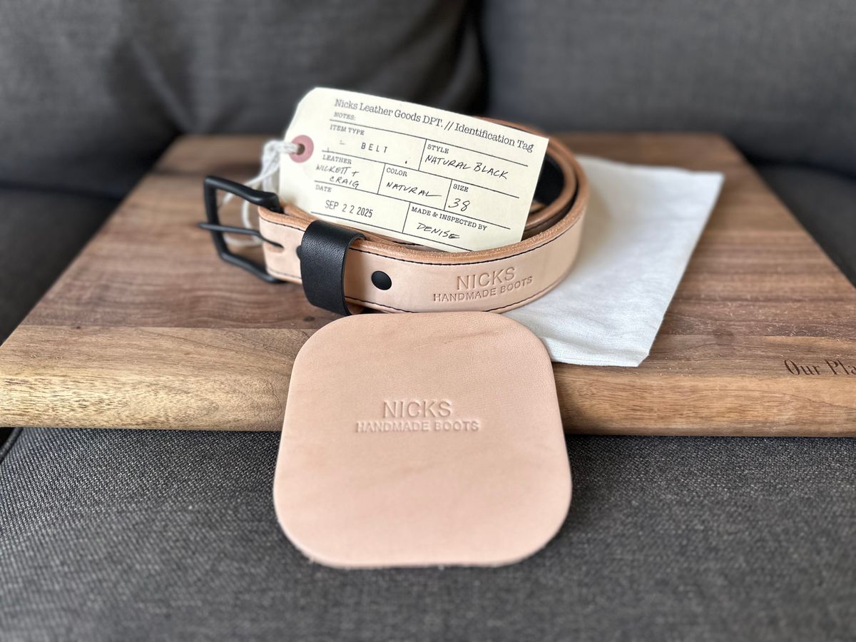 Photo by jfs1215 on September 30, 2025 of the Nicks Blackout Belt in Wickett & Craig Natural Veg Tan.