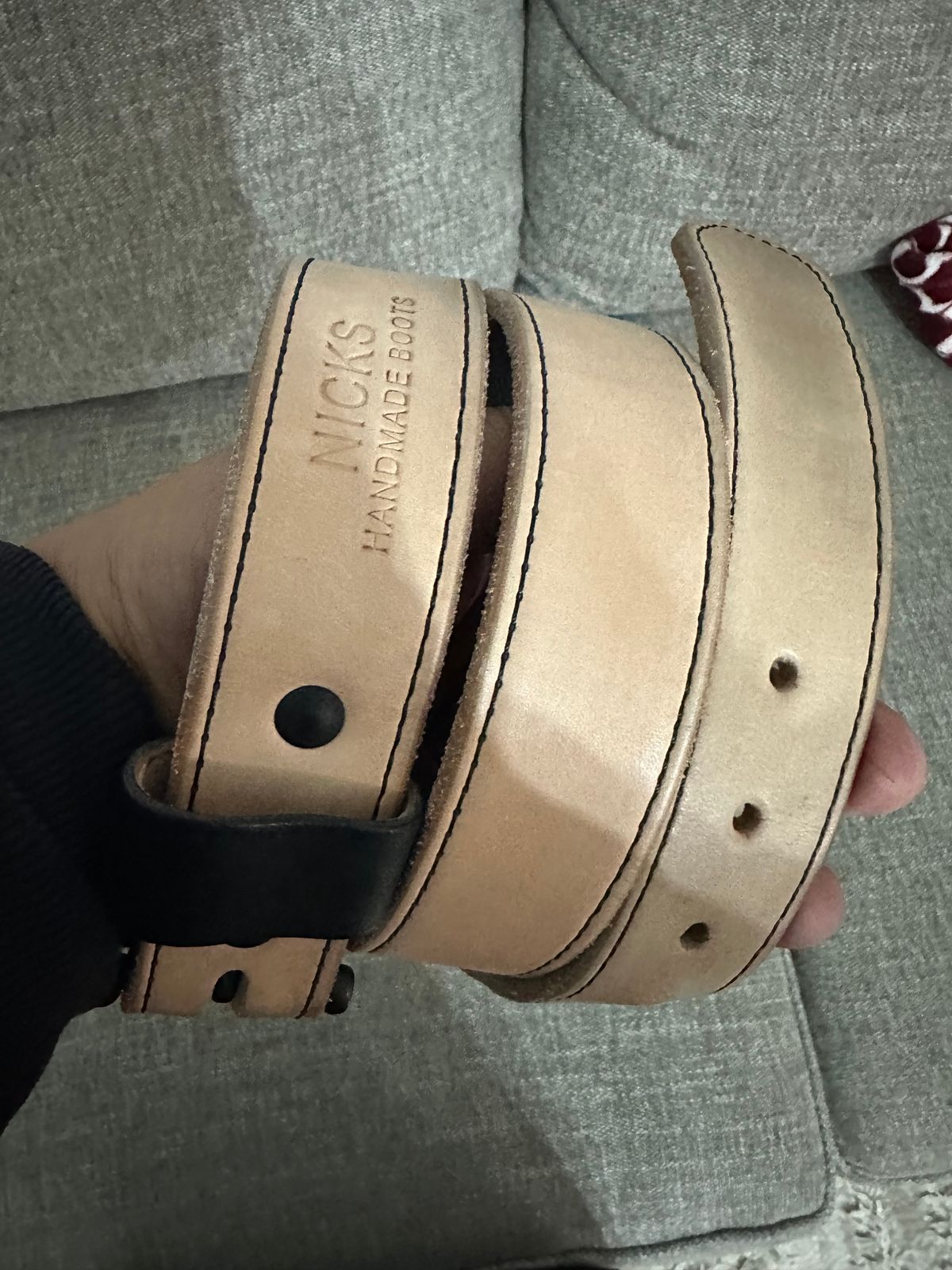 Photo by jfs1215 on November 6, 2025 of the Nicks Blackout Belt in Wickett & Craig Natural Veg Tan.