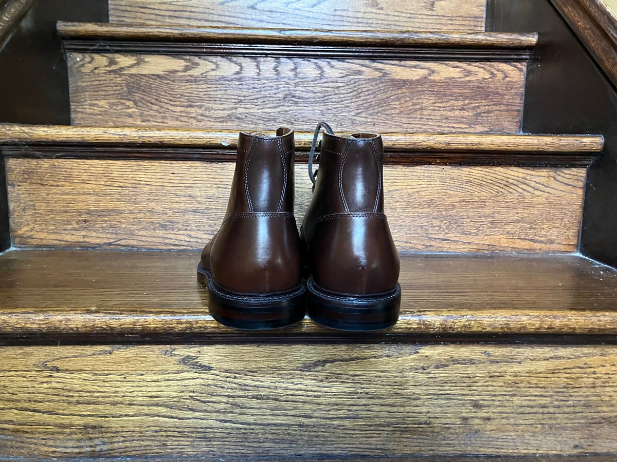 Photo by yoemanrandcorp on October 1, 2025 of the Grant Stone Ottawa Boot in Horween Crimson Chromexcel.