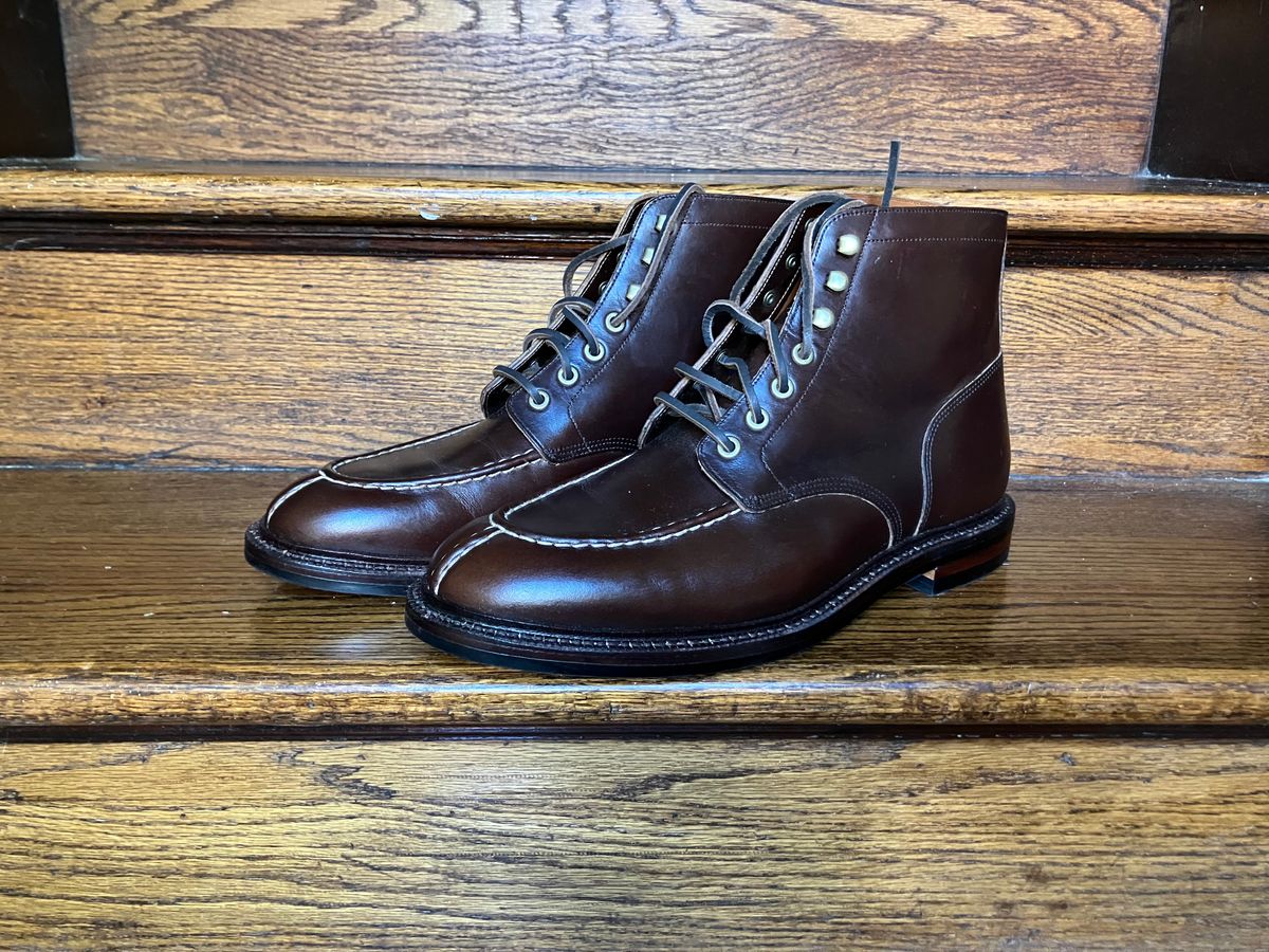 Photo by yoemanrandcorp on October 1, 2025 of the Grant Stone Ottawa Boot in Horween Crimson Chromexcel.