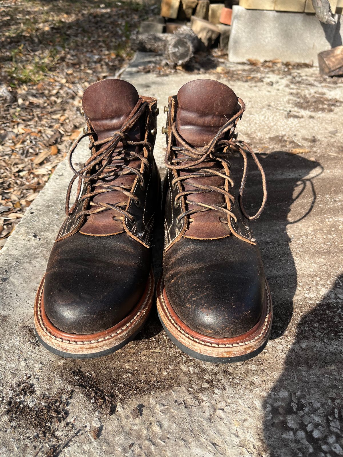Photo by Grumpy on February 3, 2026 of the Truman Plain Toe Boot in Horween Java Waxed Flesh.