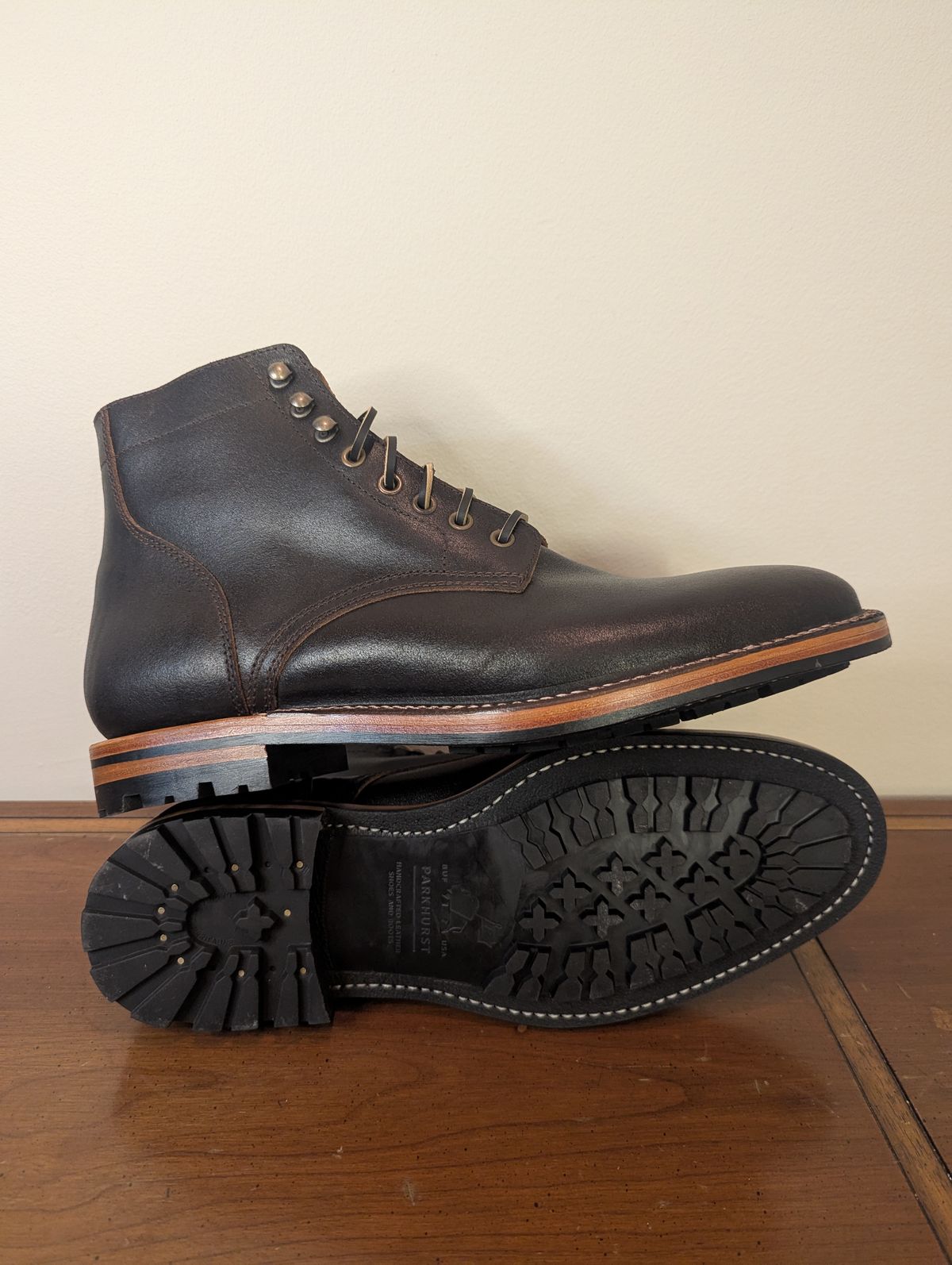 Photo by MrMister on October 1, 2025 of the Parkhurst The Allen in Horween Dark Brown Waxed Flesh.
