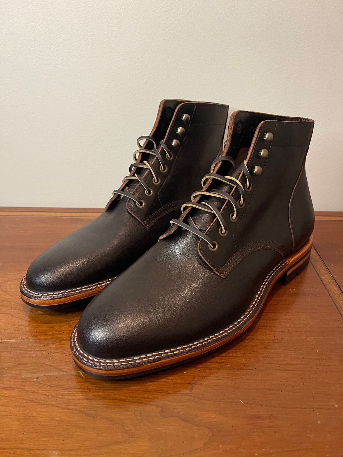 Photo by MrMister on October 1, 2025 of the Parkhurst The Allen in Horween Dark Brown Waxed Flesh.