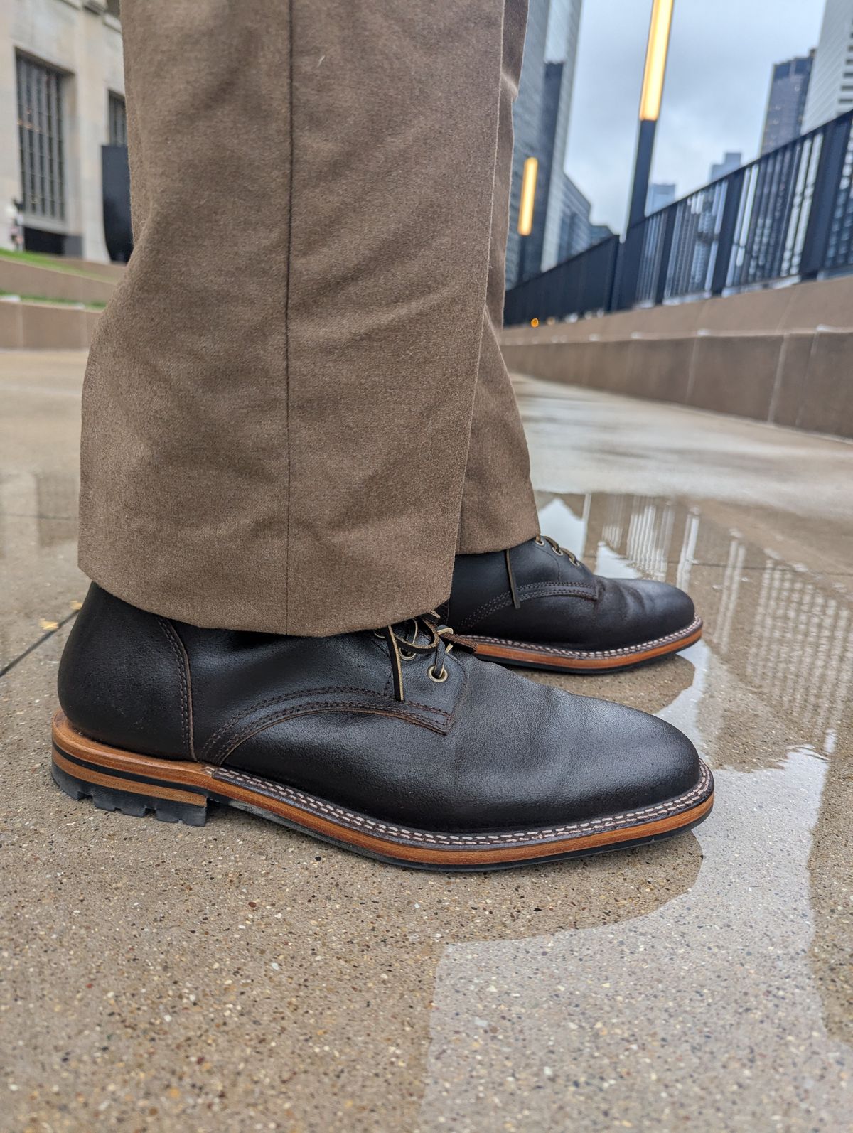 Photo by MrMister on October 15, 2025 of the Parkhurst The Allen in Horween Dark Brown Waxed Flesh.